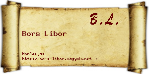 Bors Libor névjegykártya